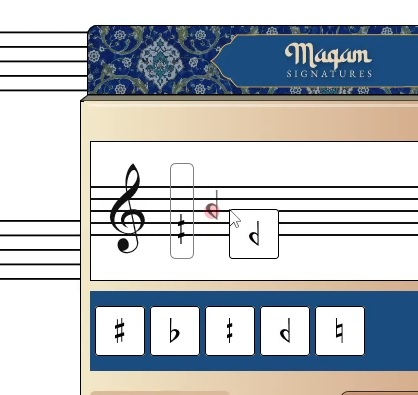 Dragging quarter-tone accidentals onto the staff in the key signature editor